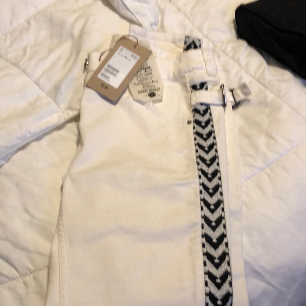 COPY - Isabel Marant  white pants with details on sides